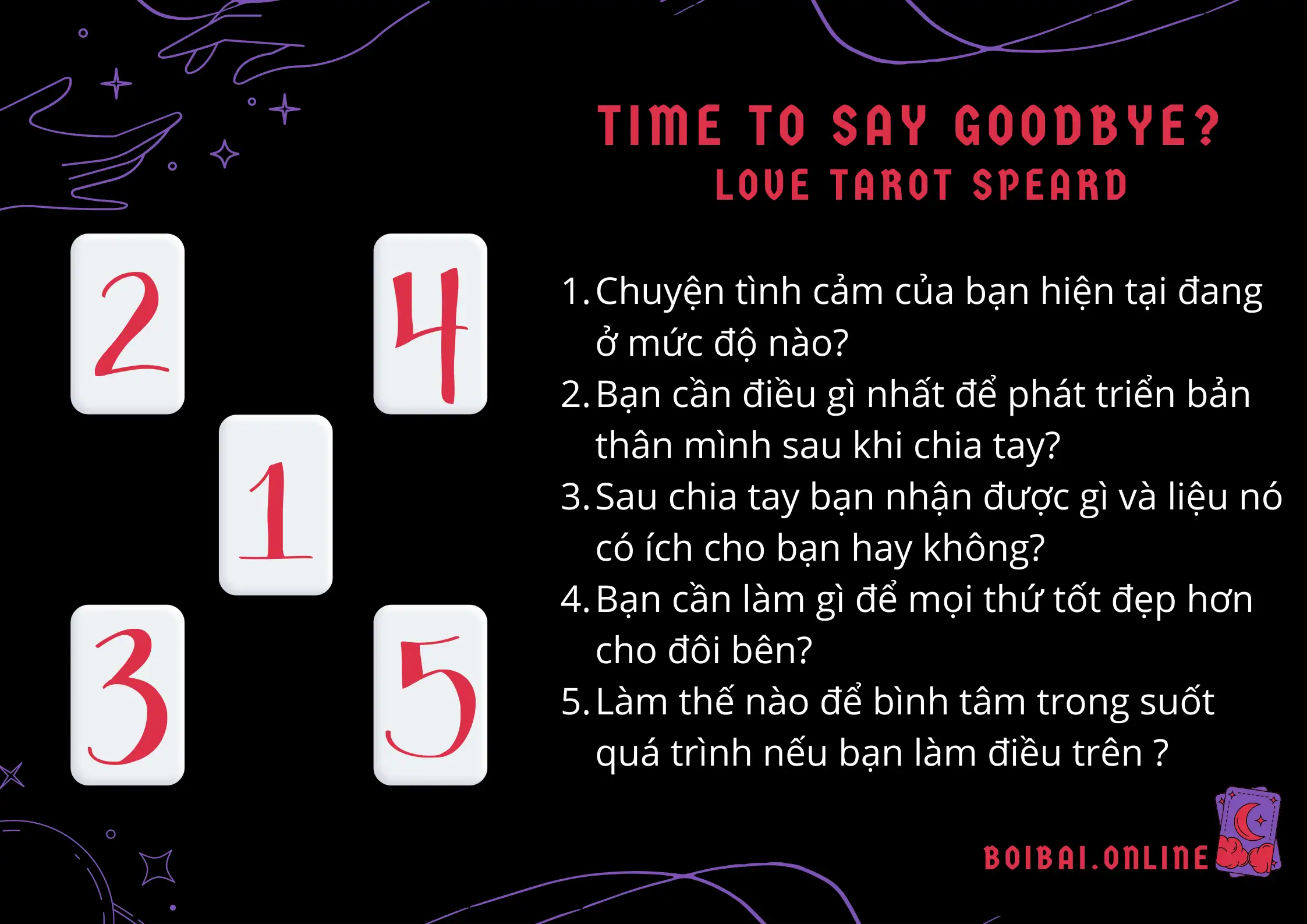 time to say goodbye - love tarot spread